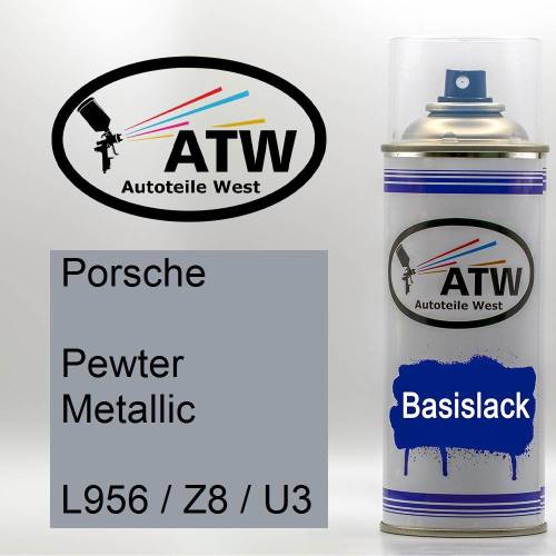 Porsche, Pewter Metallic, L956 / Z8 / U3: 400ml Sprühdose, von ATW Autoteile West.